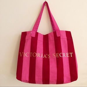 Victoria’s Secret tote bag.